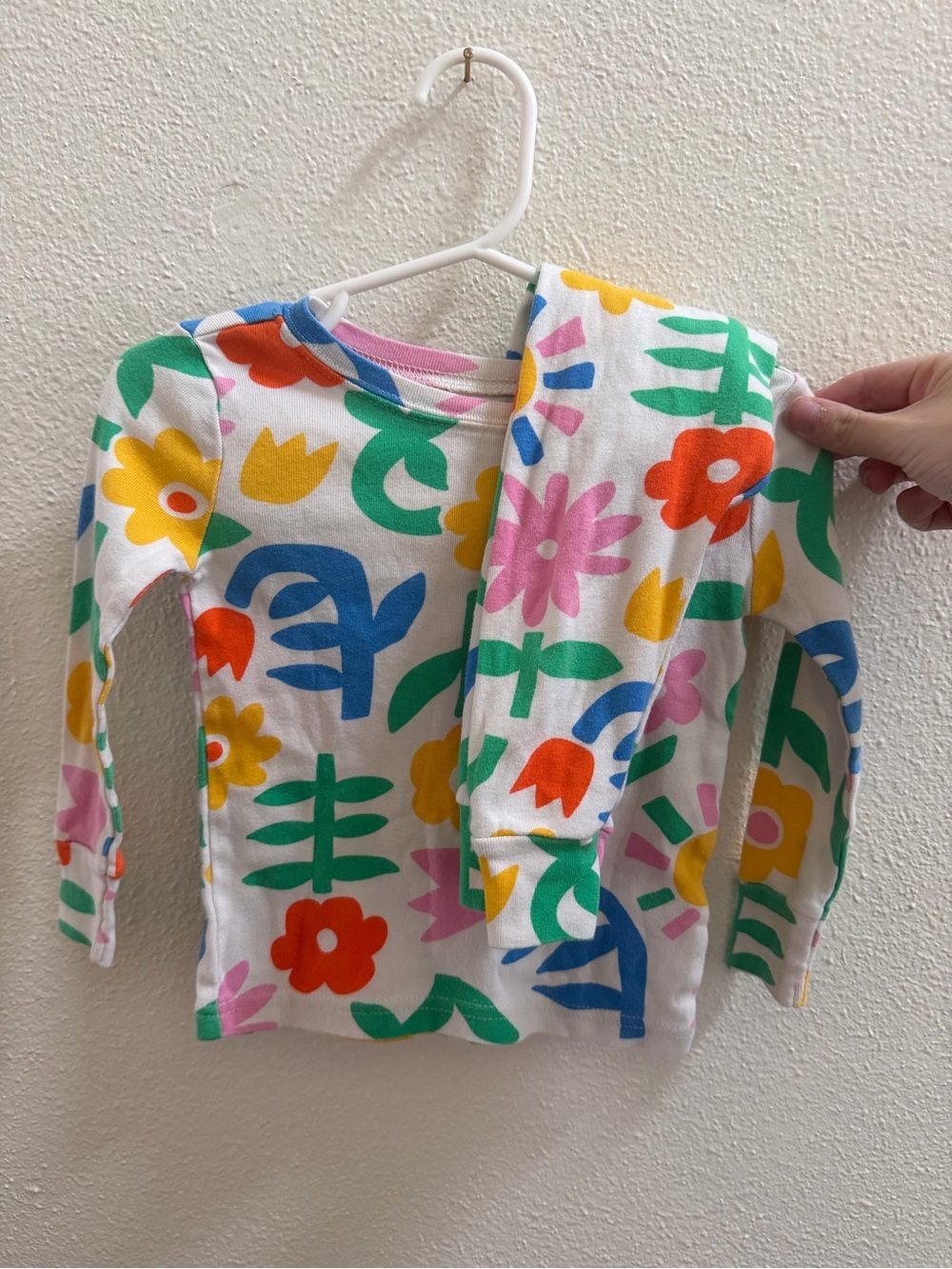 Old Navy White Floral Print Long Sleeve Top and Leggings Set